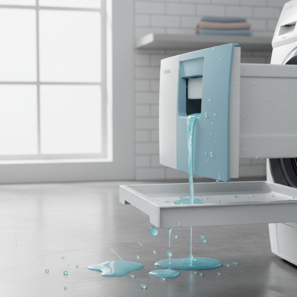 dlaczego płyn do płukania ucieka z pojemnika