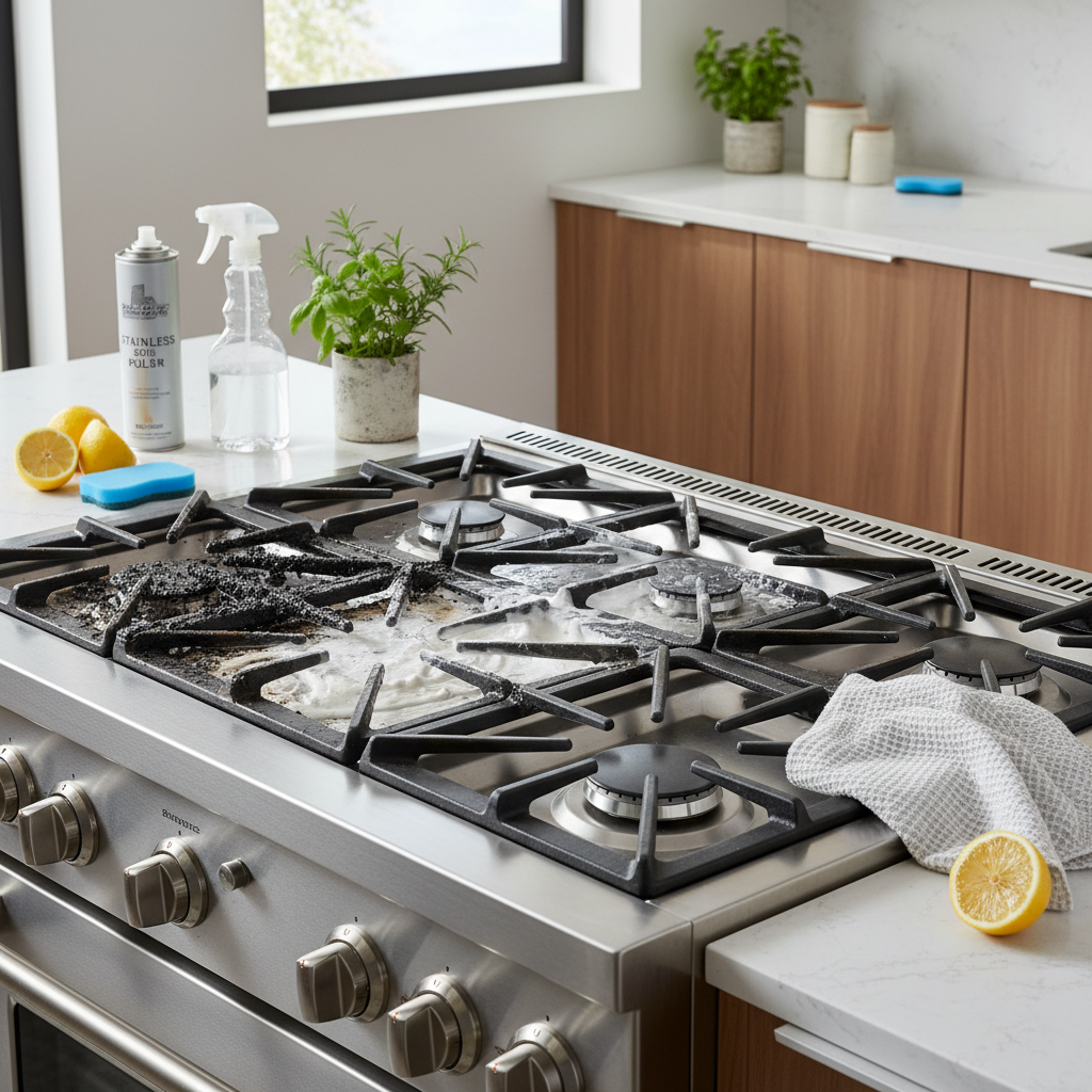 jak wyczyścić kuchenkę gazową ze stali nierdzewnej
