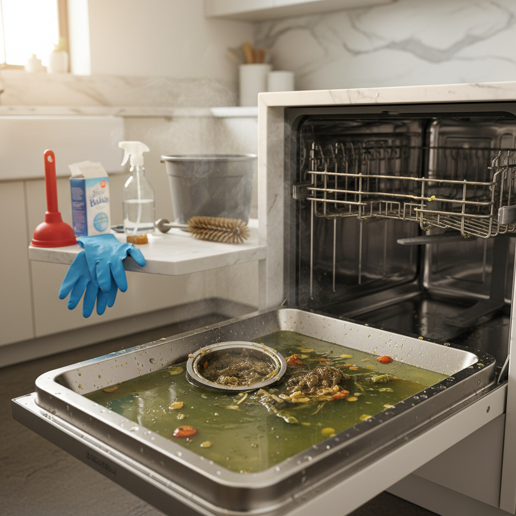 zatkany odpływ w zmywarce domowe sposoby