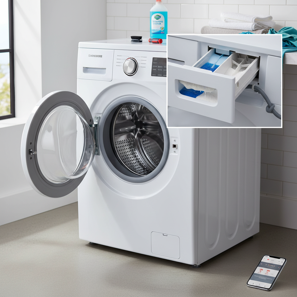 dlaczego pralka nie pobiera plynu do plukania